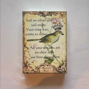Decorative Bird Wall Art with Inspirational Quote